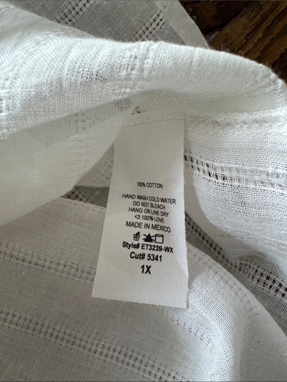 Like Love Boho Lace-Trim Peasant Top - White Sz 1X - Picture 3 of 5
